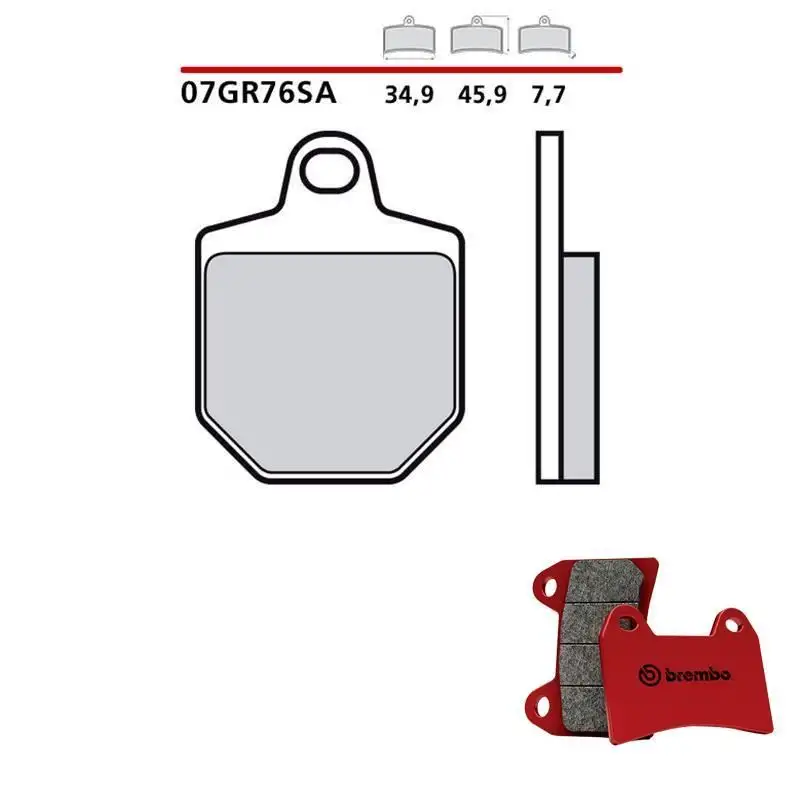 Pastiglie freno anteriori Brembo per hm crm f r supermoto 450 07-08 - Mescola SA sinterizzata Strada 07GR76SA