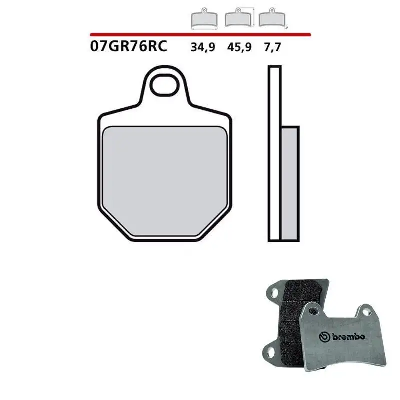 Pastiglie freno anteriori Brembo per hm crm x supermoto 250 2007 - Mescola RC sinterizzata Pista 07GR76RC