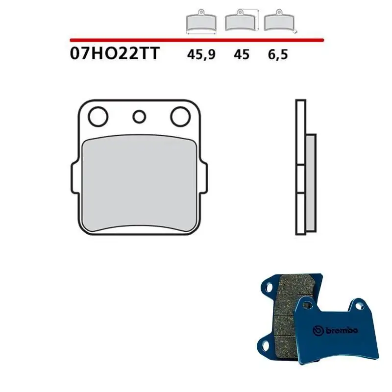 Pastiglie freno anteriori Brembo per honda atc x 200 1983 - Mescola TT Carbon Ceramica Semimetallica 07HO22TT