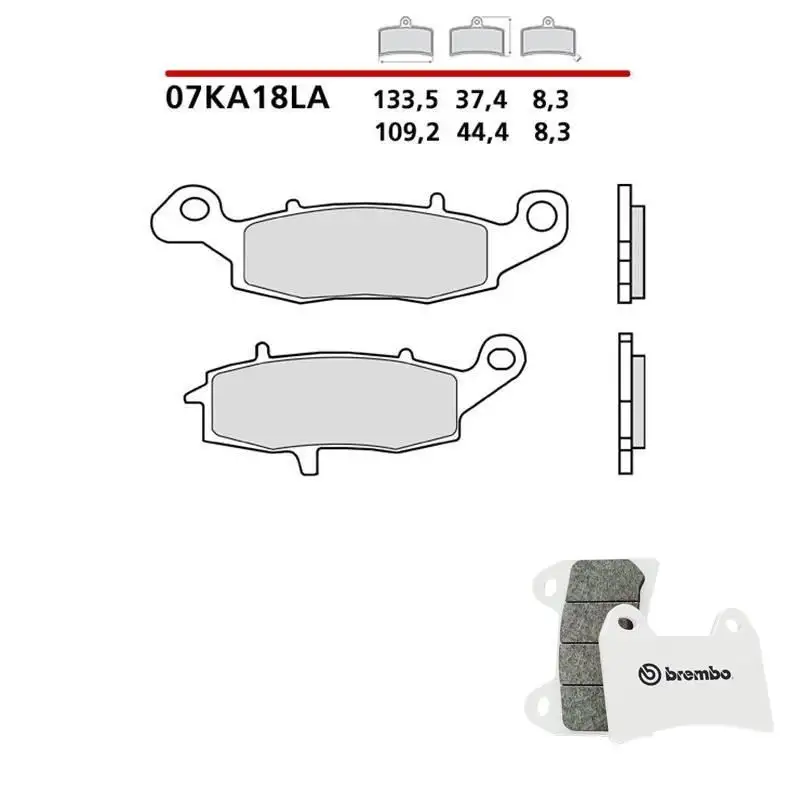 Pastiglie freno anteriori Brembo per Kawasaki ER6F ABS 06-16 - Mescola LA sinterizzata Strada 07KA18LA pinza destra