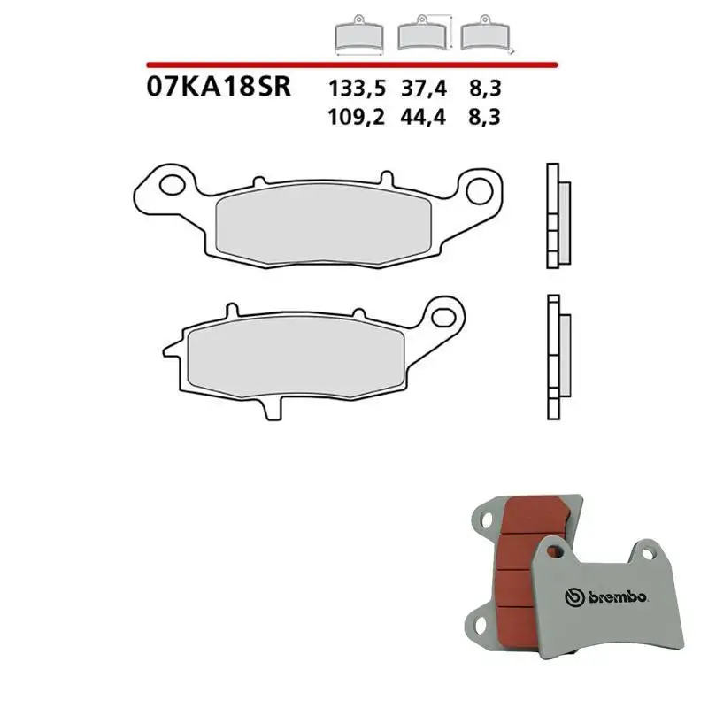 Pastiglie freno anteriori Brembo per Kawasaki ER6F ABS 06-16 - Mescola SR sinterizzata Strada/Pista 07KA18SR pinza destra