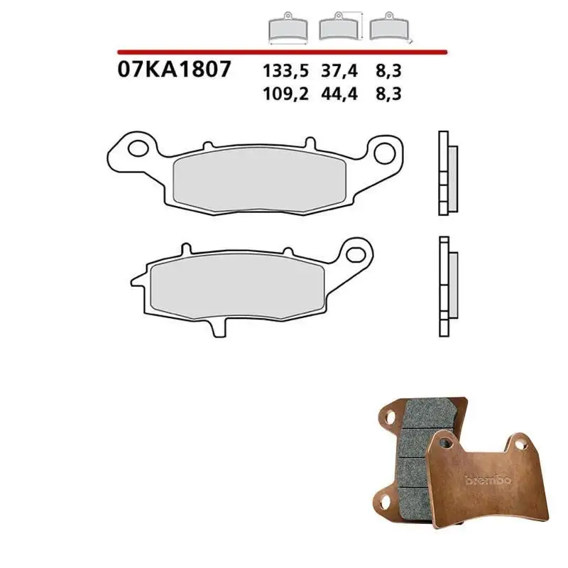 Pastiglie freno anteriori Brembo per kawasaki gpz 1100 95-99 - Mescola primo equipaggiamento 07KA1807 pinza destra