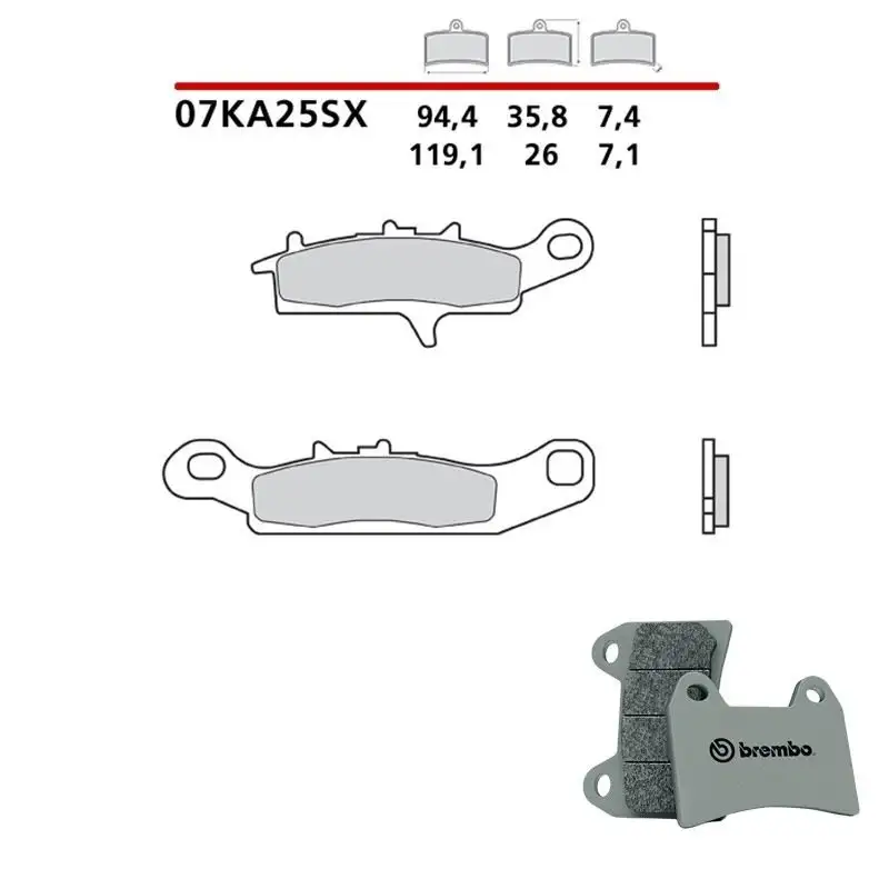 Pastiglie freno anteriori Brembo per kawasaki kfx ksvv-force 700 04-11 - Mescola SX sinterizzata 07KA25SX
