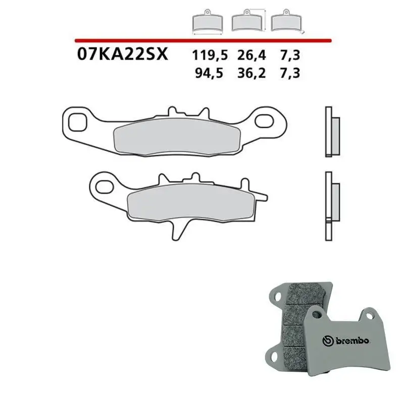 Pastiglie freno anteriori Brembo per kawasaki kl 250 1985 | 1997 - Mescola SX sinterizzata 07KA22SX