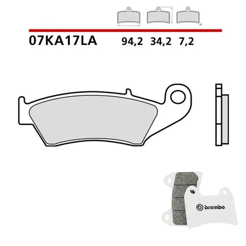 Pastiglie freno anteriori Brembo per Kawasaki KLX 250 93-97 - Mescola LA sinterizzata Strada 07KA17LA