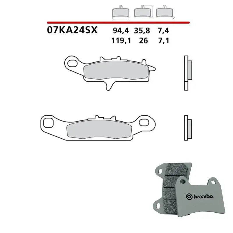 Pastiglie freno anteriori Brembo per kawasaki kvf prairie 650 02-03 - Mescola SX sinterizzata 07KA24SX