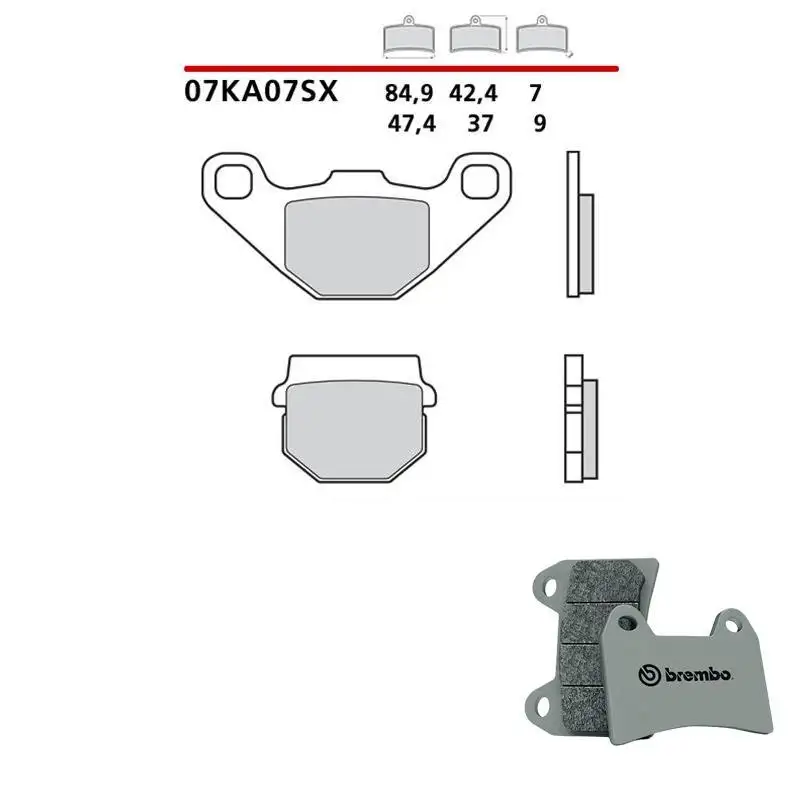 Pastiglie freno anteriori Brembo per Kawasaki KX 100 95-96 - Mescola SX sinterizzata 07KA07SX