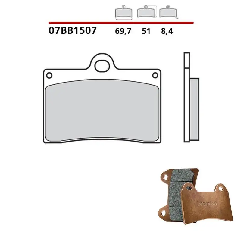 Pastiglie freno anteriori Brembo per TM SMR 125 03-07 - Mescola primo equipaggiamento 07BB1507