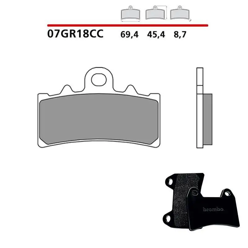 Pastiglie freno anteriori Brembo per Triumph Scrambler 400 X 2024 - Mescola CC carbon ceramica 07GR18CC