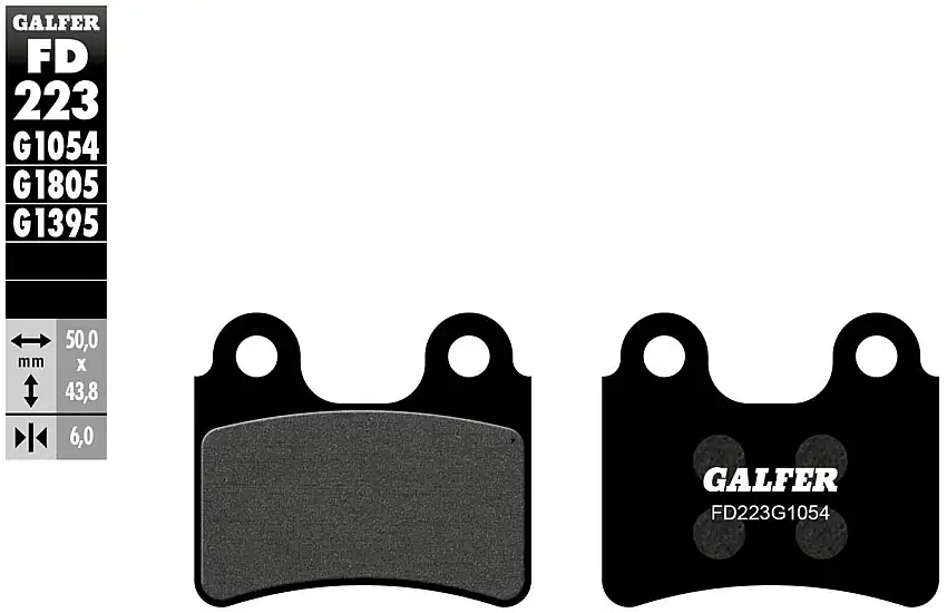 Pastiglie freno anteriori Galfer per Beta Rev-3 270 04-08 - Mescola G1054 semimetallica FD223G1054