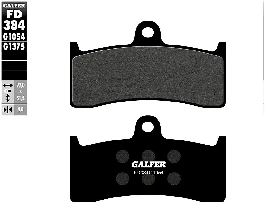 Pastiglie freno anteriori Galfer per Buell M2 2000 - Mescola G1054 semimetallica FD384G1054