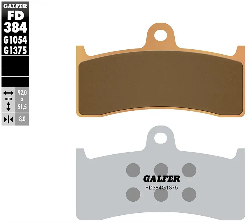 Pastiglie freno anteriori Galfer per Buell X1 Lightning 2000 - Mescola G1375 sinterizzata sport FD384G1375