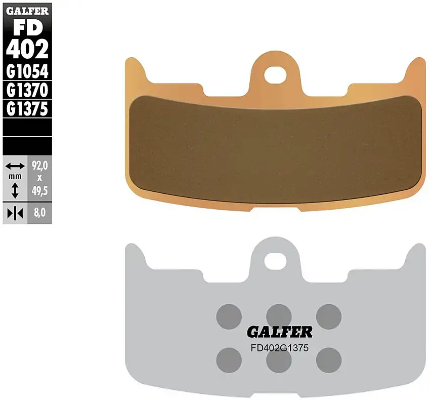 Pastiglie freno anteriori Galfer per Buell XB9S 03-04 - Mescola G1375 sinterizzata sport FD402G1375