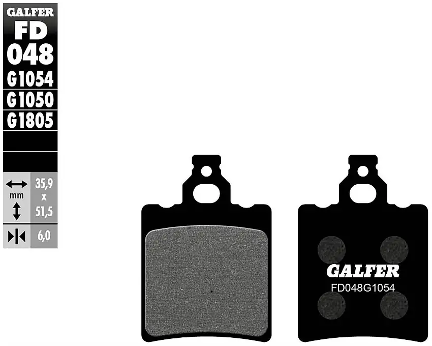 Pastiglie freno anteriori Galfer per cagiva elefant 125 1981 - Mescola G1054 semimetallica FD048G1054