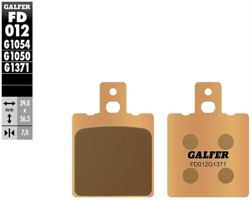 Pastiglie freno anteriori Galfer per cagiva lucky explorer 50 1988 - Mescola G1371 sinterizzata strada FD012G1371