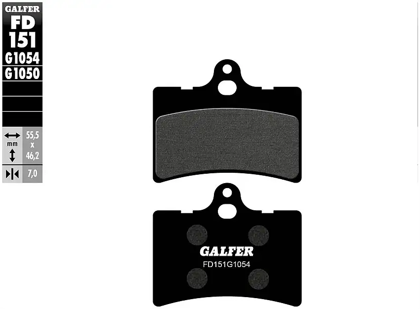 Pastiglie freno anteriori Galfer per cagiva super city 50 1992 - Mescola G1054 semimetallica FD151G1054