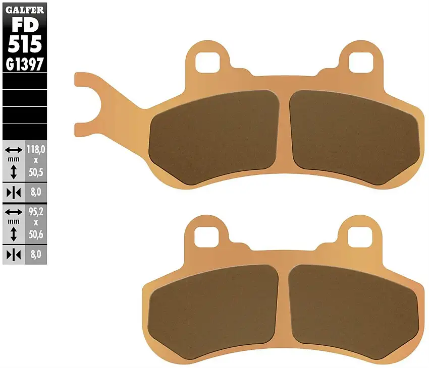 Pastiglie freno anteriori Galfer per can-am defender xt cab der/right 800 2016 - Mescola G1397 sinterizzata offroad FD515G1397