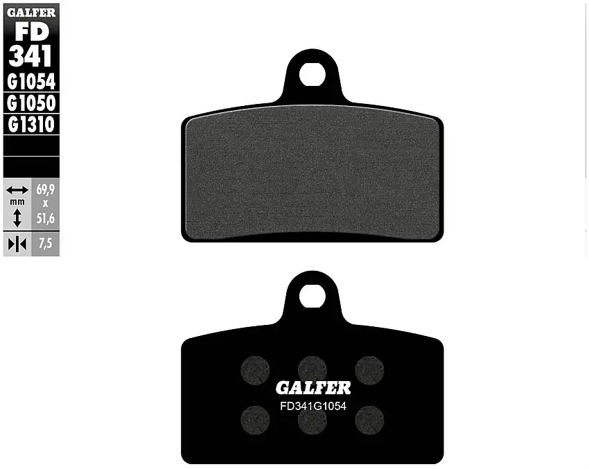 Pastiglie freno anteriori Galfer per Derbi Gpr 125 R 04-09 - Mescola G1054 semimetallica FD341G1054