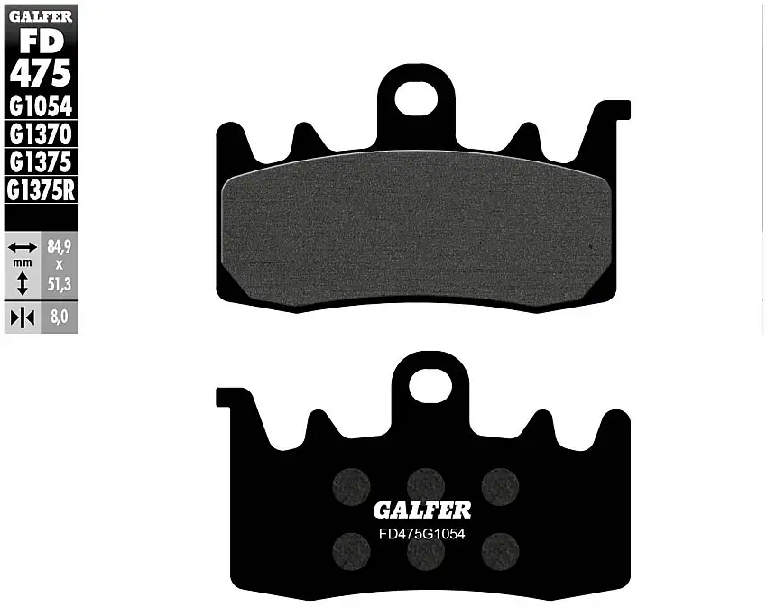 Pastiglie freno anteriori Galfer per Ducati Multistrada 950 2017 - Mescola G1054 semimetallica FD475G1054