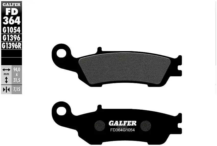 Pastiglie freno anteriori Galfer per fantic 450 rally 2022 - Mescola G1054 semimetallica FD364G1054