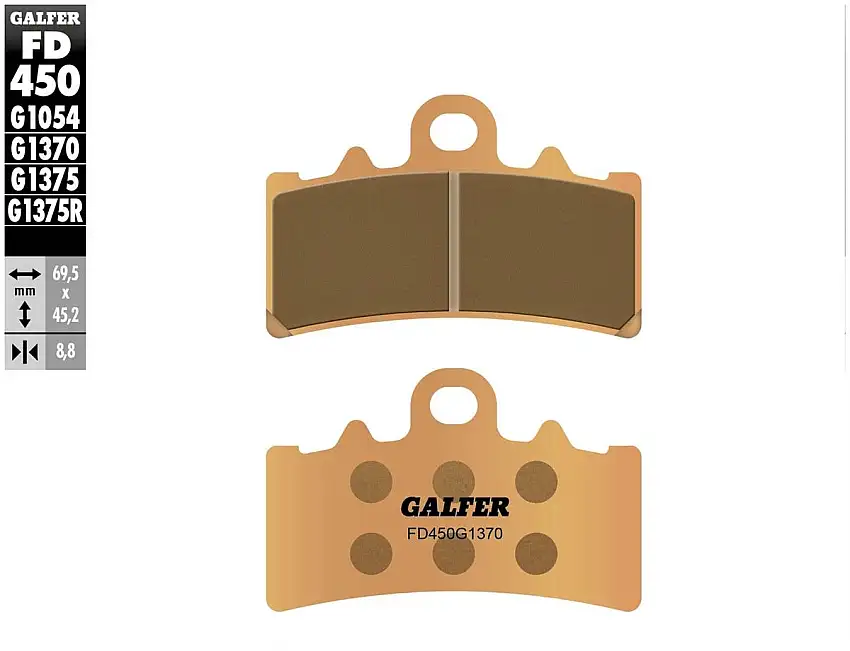 Pastiglie freno anteriori Galfer per fantic caballero six days 500 2022 - Mescola G1370 sinterizzata strada FD450G1370