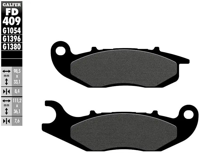 Pastiglie freno anteriori Galfer per fantic tz 170 e 125 e/4t regolarita casa 11-15 - Mescola G1054 semimetallica FD409G1054