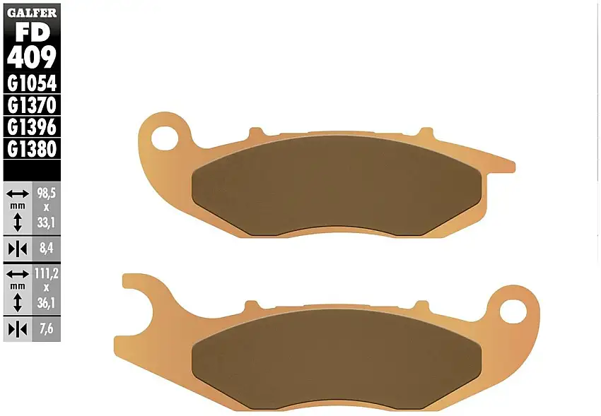 Pastiglie freno anteriori Galfer per fantic tz 170 m 125 sm/4t motard casa 11-15 - Mescola G1396 sinterizzata offroad FD409G1396