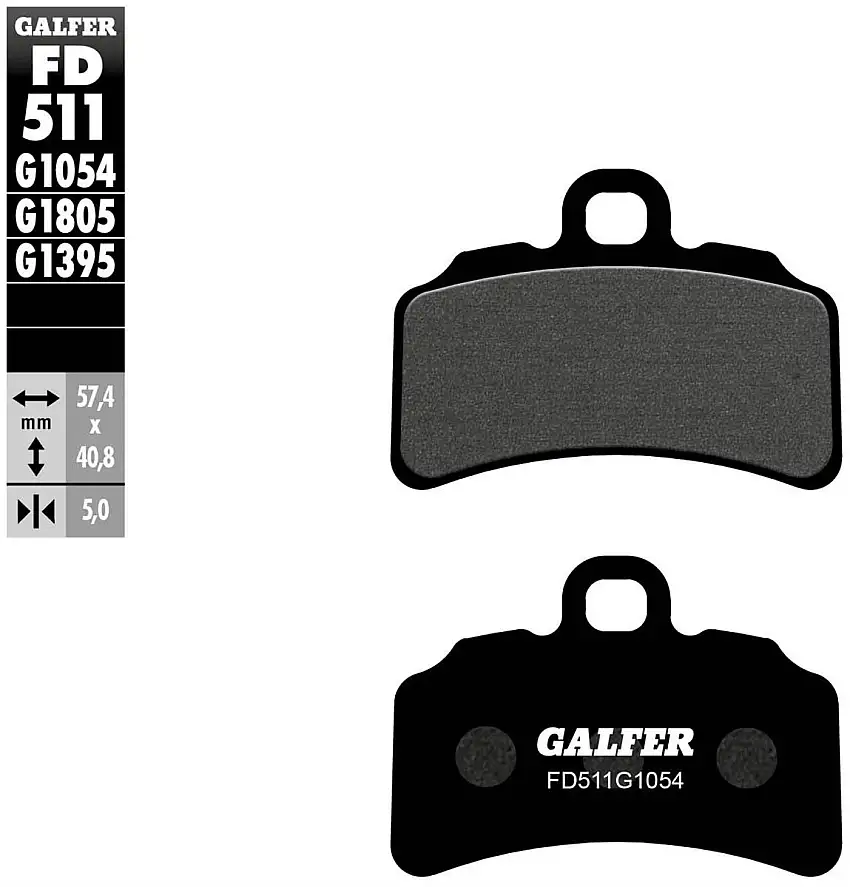 Pastiglie freno anteriori Galfer per gasgas trial gp 125 2019 - Mescola G1054 semimetallica FD511G1054