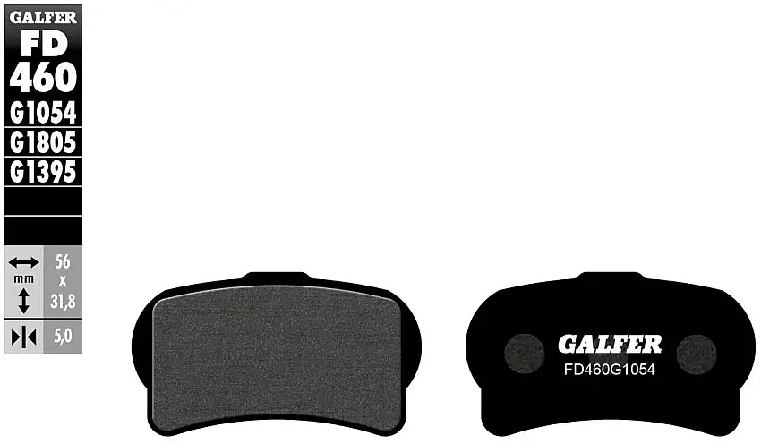 Pastiglie freno anteriori Galfer per GasGas TXT 250 Racing 14-18 - Mescola G1054 semimetallica FD460G1054