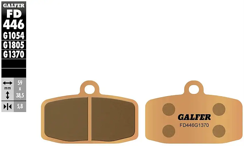 Pastiglie freno anteriori Galfer per GasGas TXT 280 PRO 12-13 - Mescola G1370 sinterizzata strada FD446G1370