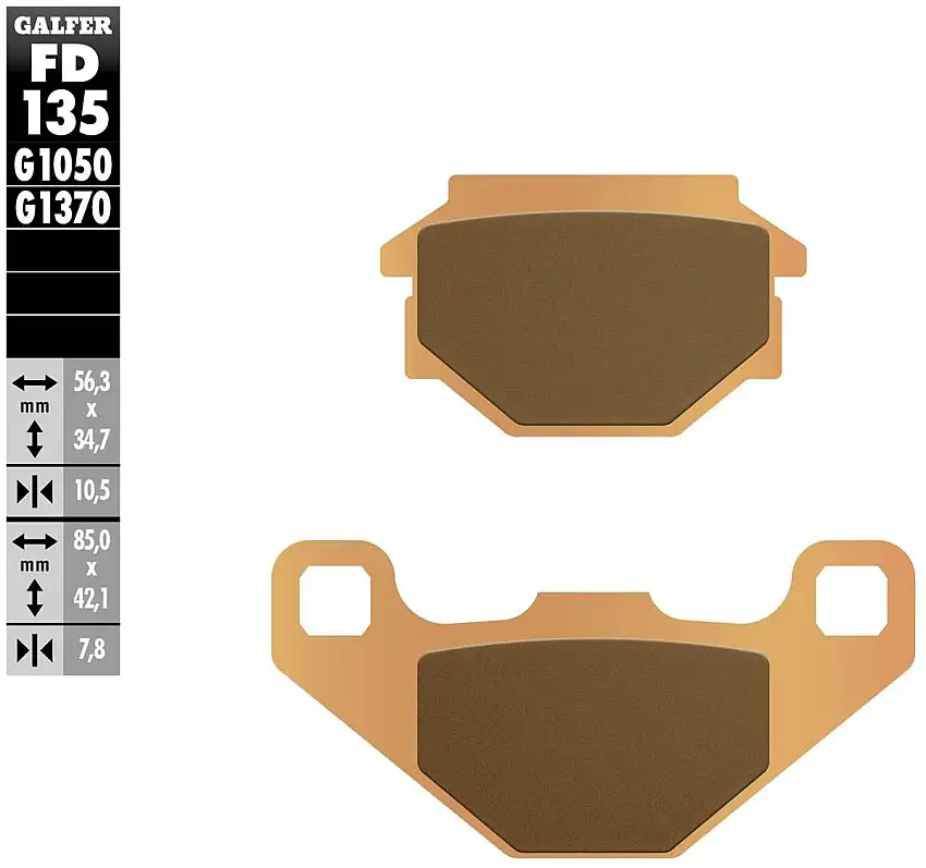 Pastiglie freno anteriori Galfer per Gilera Runner 50 SP 2005 - Mescola G1370 sinterizzata strada FD135G1370