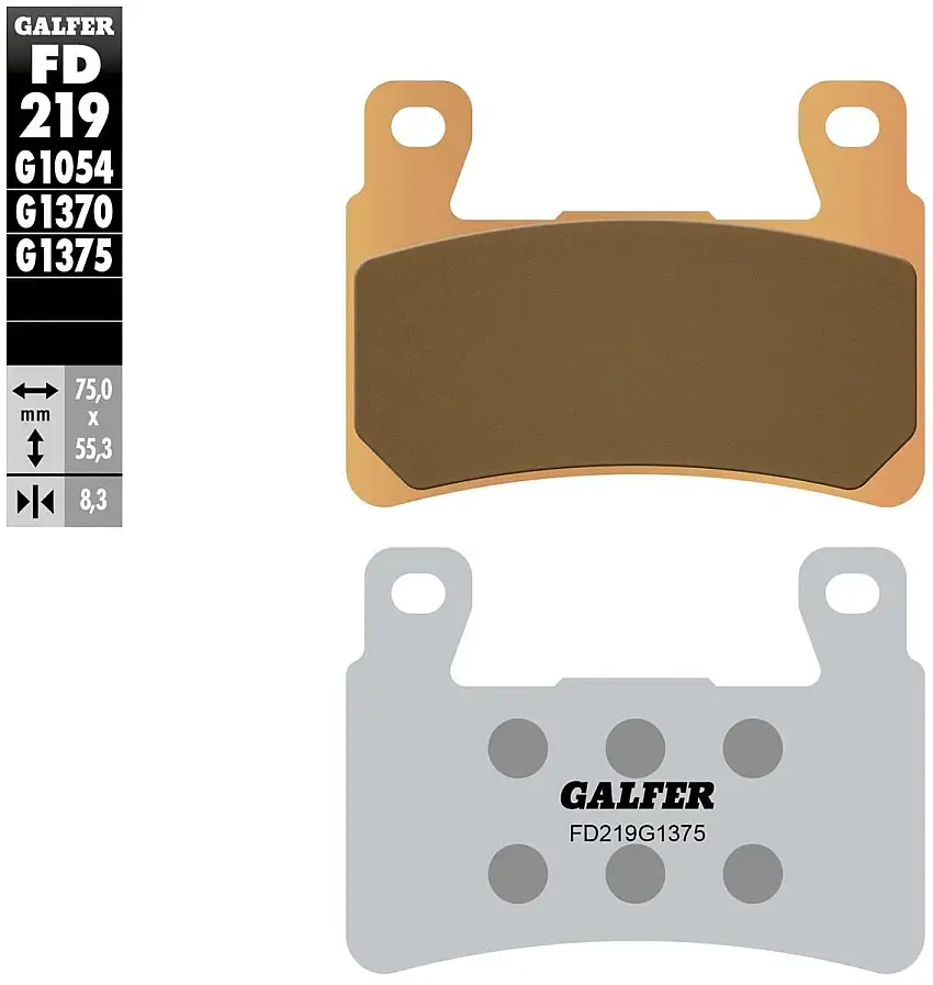 Pastiglie freno anteriori Galfer per harley davidson fxbb street bob 1745 2018 - Mescola G1375 sinterizzata sport FD219G1375