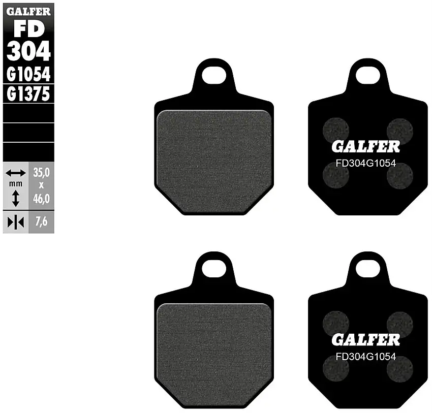 Pastiglie freno anteriori Galfer per HM CRM 125 R 2007 - Mescola G1054 semimetallica FD304G1054