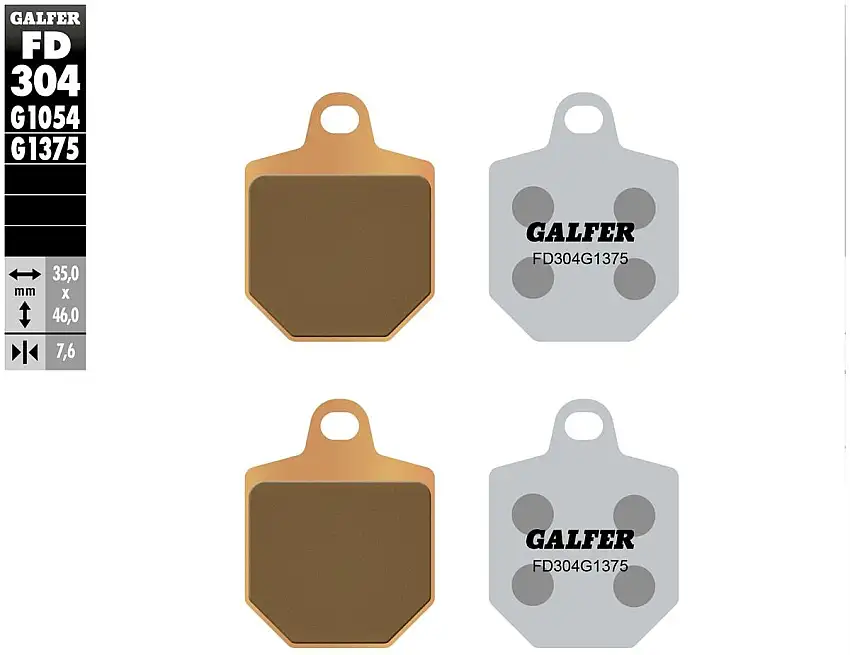 Pastiglie freno anteriori Galfer per HM CRM 125 R 2007 - Mescola G1375 sinterizzata sport FD304G1375