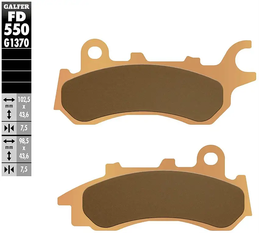 Pastiglie freno anteriori Galfer per Honda CB 125 F 2017 - Mescola G1370 sinterizzata strada FD550G1370