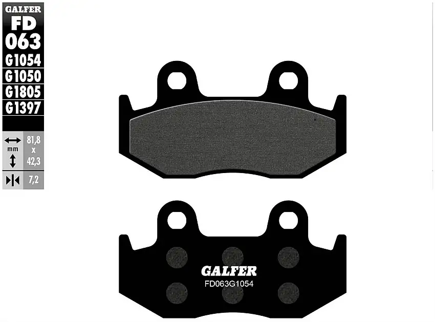 Pastiglie freno anteriori Galfer per Honda CR 500 R 1984 - Mescola G1054 semimetallica FD063G1054
