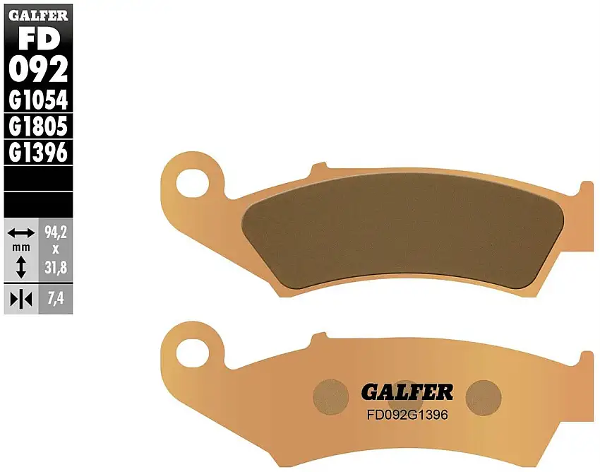 Pastiglie freno anteriori Galfer per Honda CR 500 R 85-92 - Mescola G1396 sinterizzata offroad FD092G1396