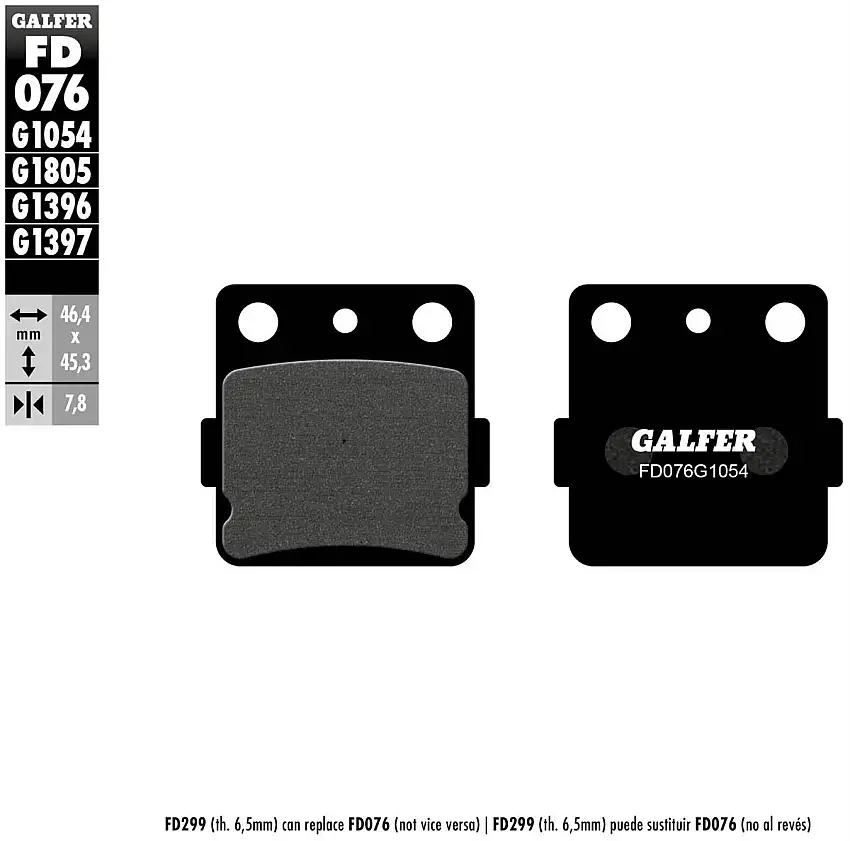 Pastiglie freno anteriori Galfer per Honda CR 80 R 97-02 - Mescola G1054 semimetallica FD076G1054
