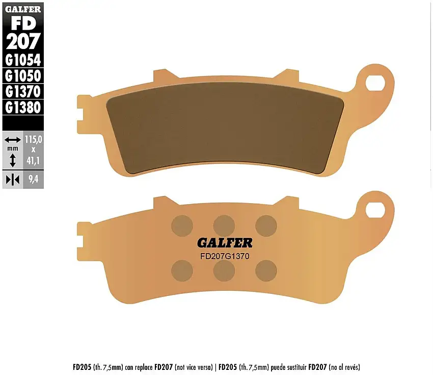 Pastiglie freno anteriori Galfer per honda fjs 400 silver wing 2006 - Mescola G1370 sinterizzata strada FD207G1370