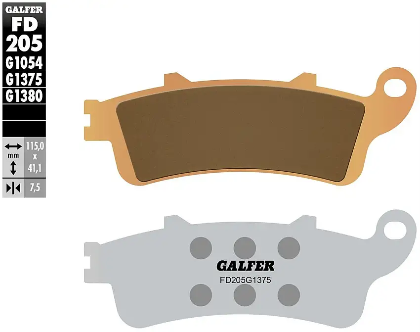 Pastiglie freno anteriori Galfer per Honda Gold Wing 1800 01-06 - Mescola G1375 sinterizzata sport FD205G1375