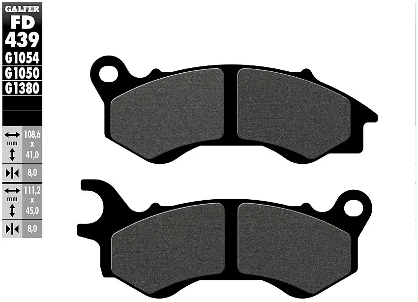 Pastiglie freno anteriori Galfer per honda nsc 50 r 2013 - Mescola G1054 semimetallica FD439G1054