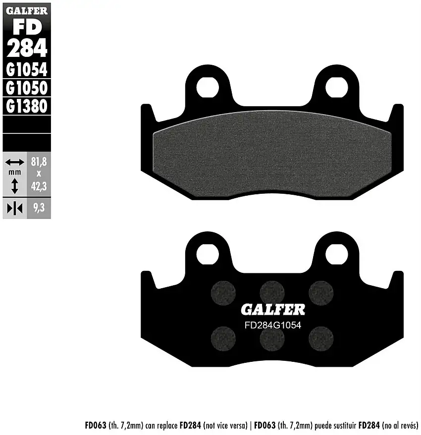 Pastiglie freno anteriori Galfer per Honda PS 150 2006 - Mescola G1054 semimetallica FD284G1054