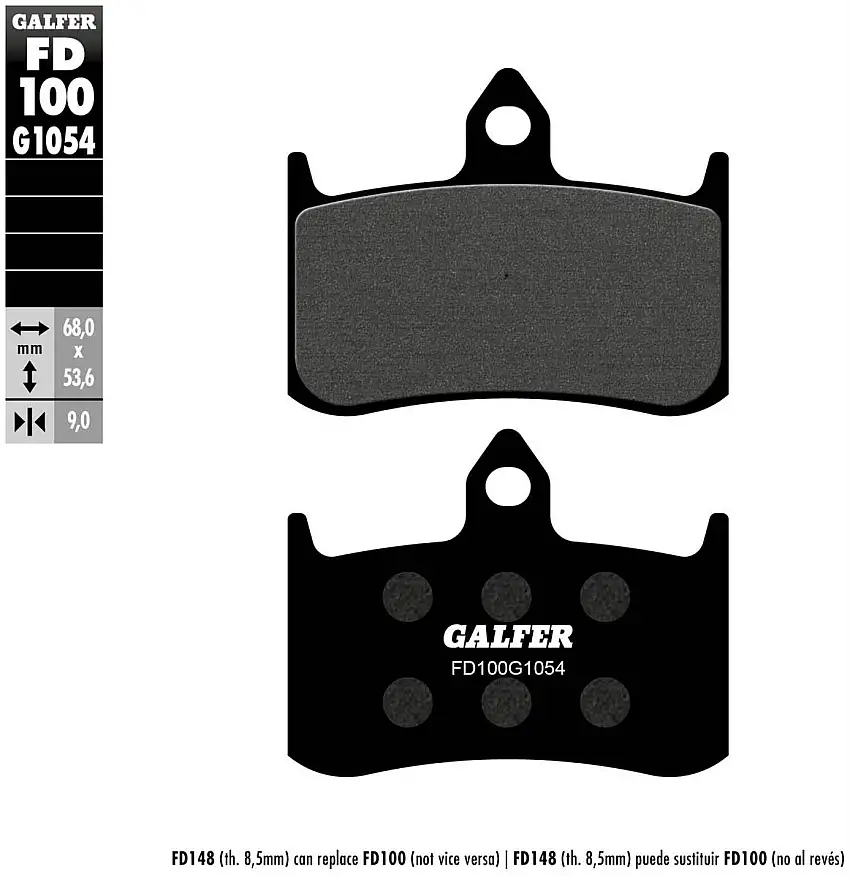 Pastiglie freno anteriori Galfer per Honda RS 250 R 90-92 - Mescola G1054 semimetallica FD100G1054