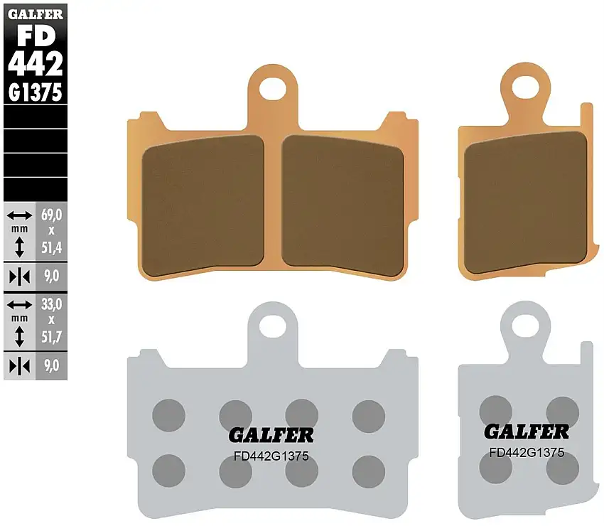 Pastiglie freno anteriori Galfer per Honda VFR 1200 FD dual clutch 10-14 - Mescola G1375 sinterizzata sport FD442G1375