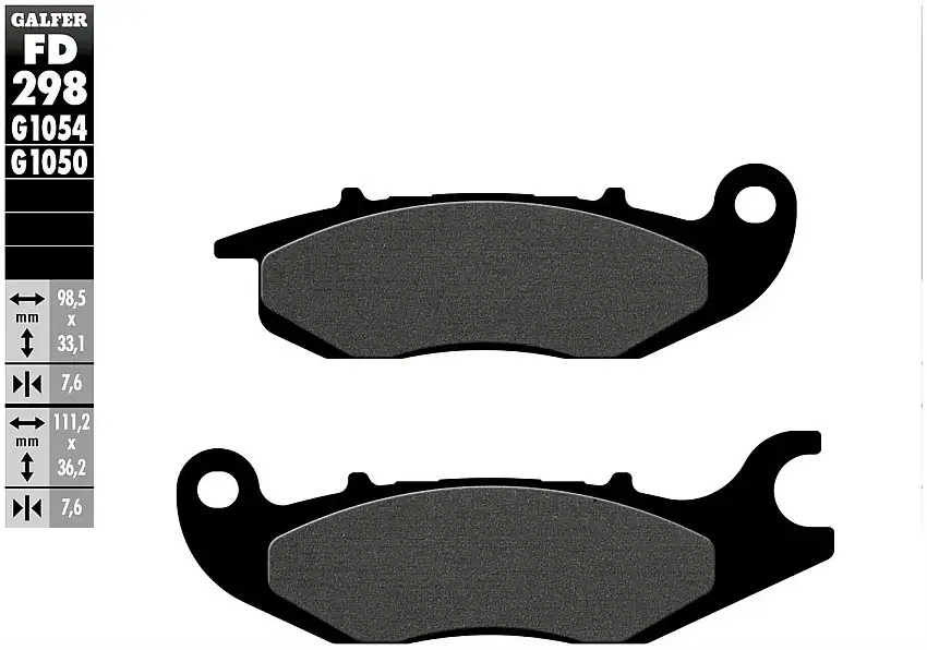Pastiglie freno anteriori Galfer per honda wave 100 2010 - Mescola G1054 semimetallica FD298G1054