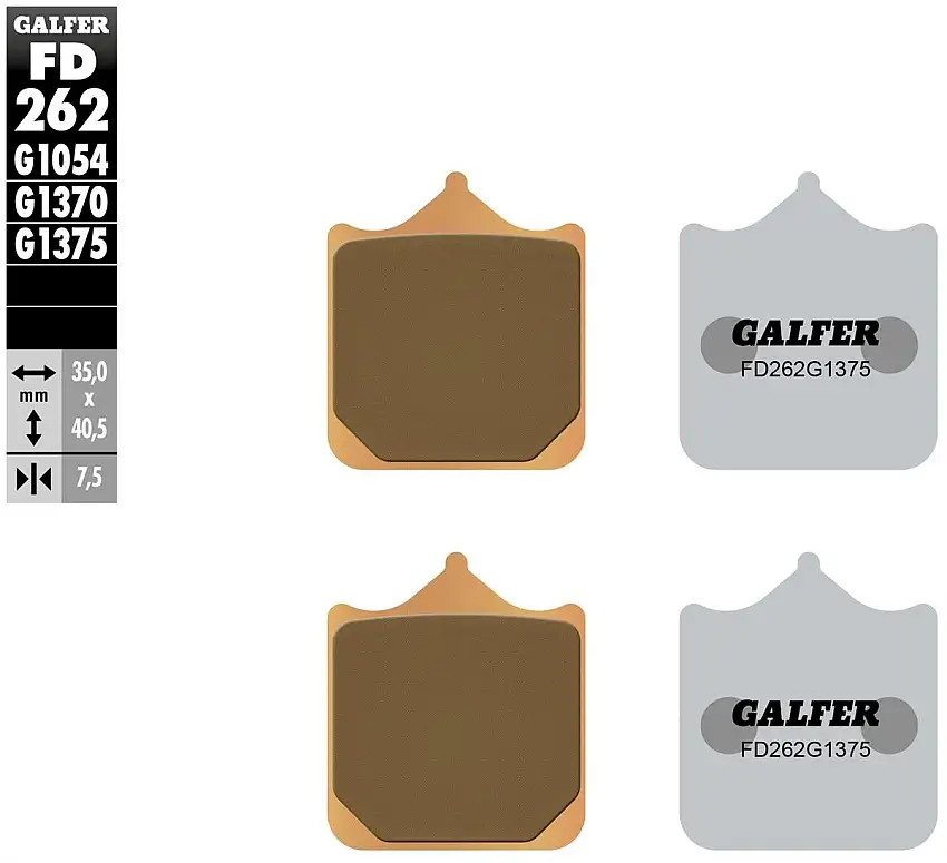 Pastiglie freno anteriori Galfer per husqvarna 630 sm 2010 - Mescola G1375 sinterizzata sport FD262G1375