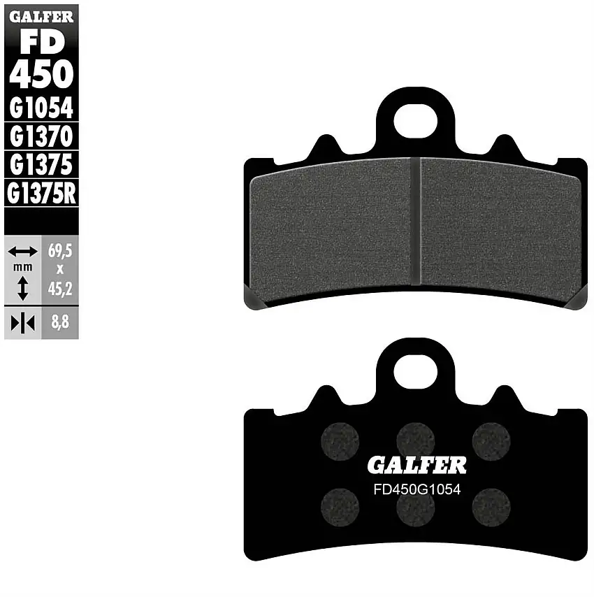 Pastiglie freno anteriori Galfer per Husqvarna Svartpilen 401 18-19 - Mescola G1054 semimetallica FD450G1054