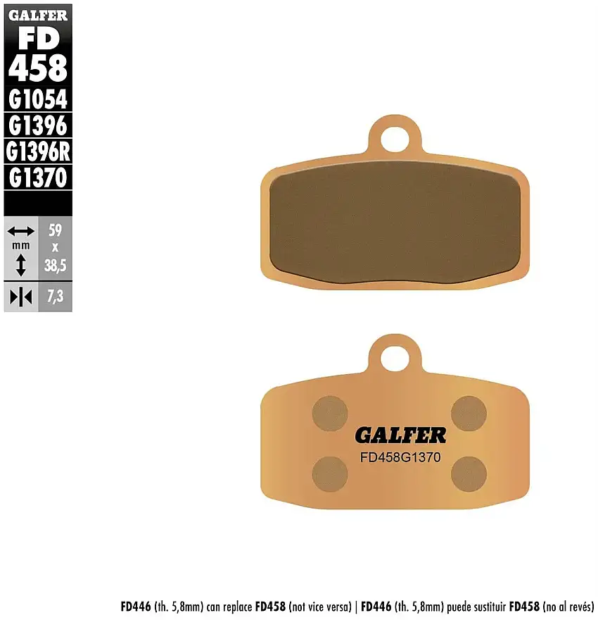 Pastiglie freno anteriori Galfer per Husqvarna TC 85 Ruote Alte 14-20 - Mescola G1370 sinterizzata strada FD458G1370