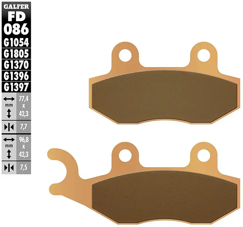 Pastiglie freno anteriori Galfer per Husqvarna WR 360 92-94 - Mescola G1396 sinterizzata offroad FD086G1396
