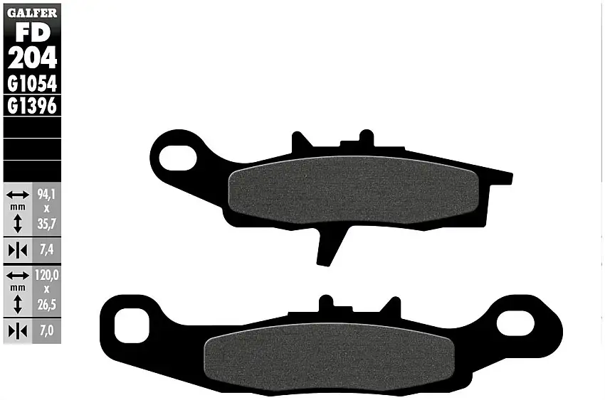 Pastiglie freno anteriori Galfer per Kawasaki KX 100 1997 - Mescola G1054 semimetallica FD204G1054